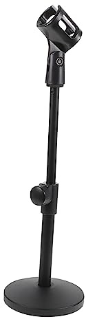 FUTUREORYY Supporto Microfono da Tavolo e Angolo Microfono Regolabile Altezza Regolabile in Metallo Base a Disco Pesante per Prestazioni Musicali e Uso Domestico