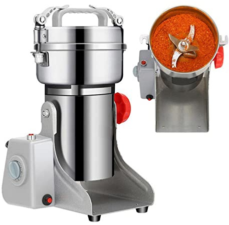 800g Moulin À Grains Électrique Moulin Cereales Concasseur A Grain Acier Inoxydable Machine De Poudre De Moulin Haute Vitesse Concasseur De Céréales Pour Le Broyage Assaisonnement Grains De Café Noix