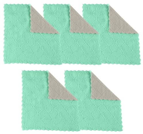 Saugfähige Korallen 5 Stück Spüllappen Wischtuch Spültuch Zuhause Küche saubere Reinigungsmittel Kuchenpapierrolle (Green A)