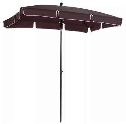 Ombrellone da giardino rettangolare, con regolazione dell'inclinazione e protezione UV per piscina, 2 x 1,3 m, Curry, 6.5x4.2ft/2x1.30m