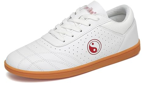 Zapatos De Entrenamiento De Tai Chi para Hombres Y Mujeres Unisex Zapatillas De Artes Marciales De Kung Fu Tradicional Ejercicios Diarios Suaves Calzado para Caminar,Blanca,43 EU