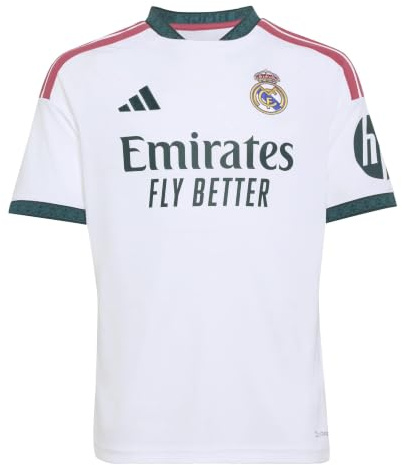 adidas Playera Manga Corta Real Madrid Local Unisex Fútbol Soccer, Blanco, S