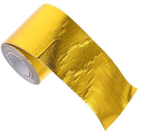 Healeved Ruban Isolant Thermique en Tissu de Fibres d'Aluminium Résistant Haute Température Bande Adhésive 5M X 5Cm Gaine Protectrice pour Tuyaux d'Échappement et Hottes Cuisine