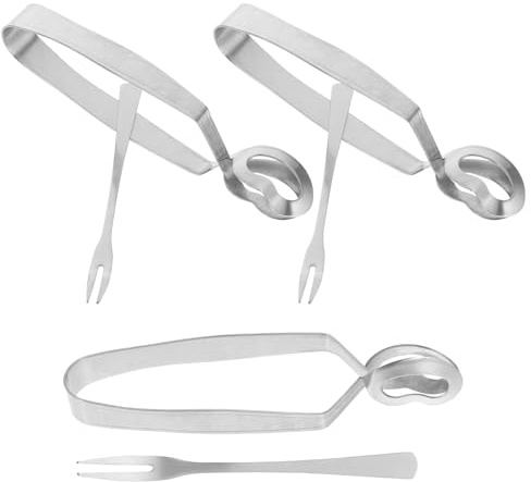 SEWACC Set 6 Pezzi Pinze e Forchette per Lumache in Acciaio Resistente alla Ruggine Leggere e Maneggevoli Stoviglie da Cucina per Uso Domestico e Ristorante per Barbecue e Pasti