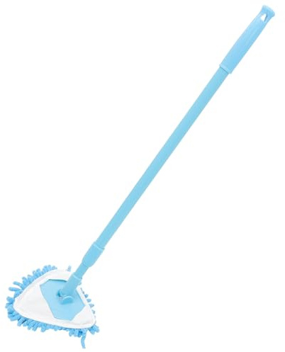 Beaupretty Mop Triangolare Retrattile in Chenille Blu Manico Estensibile, Assorbente e Versatile la Pulizia del Soggiorno del Balcone