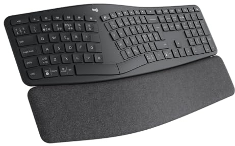 Logitech Ergo - K860 - Geteilte Tastatur - ergonomische Bluetooth Tastatur - mit Handballenauflage - für Windows/Mac in Skandinavisch QWERTY-Layout 【Bulk - ohne Verpackung】