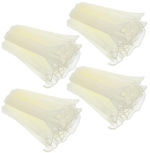 IWOWHERO 4 Stück Blumenverpackungsnetz 28cm Halbdurchsichtig mit Wellenkante Geschenkpapier für Blumensträuße Floristenbedarf Valentinstag Hochzeit Geburtstag