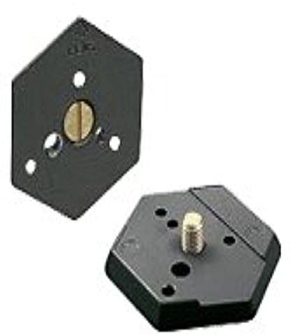 Manfrotto 030HAS Piastra per Testa con Attacco Hasselblad con Viti a Testa, Piatta da 1/4'' e 3/8''