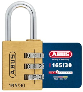 ABUS Kombinationslås 165/30 – hänglås av mässing – med individuellt justerbar sifferkod – bagagelås/spindlås – ABUS-säkerhetsnivå 3