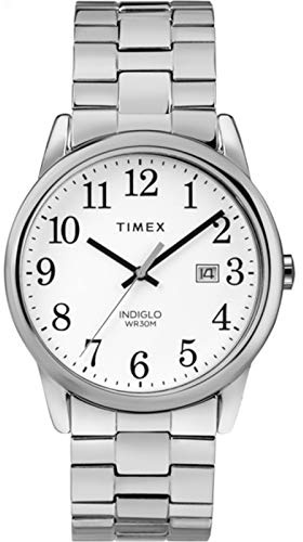 Timex Men's TW2R58400 Easy Reader 38mm Silver-Tone Stainless Steel Expansion Band Watch