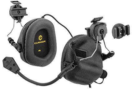 OPSMEN Tactical Earmor M32H Electronic Headphones for FAST Helmets (Black)