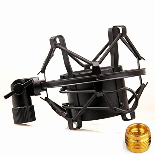 Miwayer Universal Microphone Shock Mount,Most Advanced Cobweb Anti-Vibration Structure Compatible with 1.8-2.1(48-54mm) Large Diameter Condenser Mics, Like AT 2020 USB MXL440 550 RODE NT1