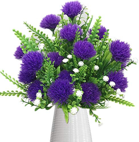 MASUMARK SM Flores artificiales de plástico, diente de león, arbustos, hierba, arbustos, arbustos falsos, hogar, jardín, oficina, habitación, casa, exterior, interior, resistente a los rayos UV