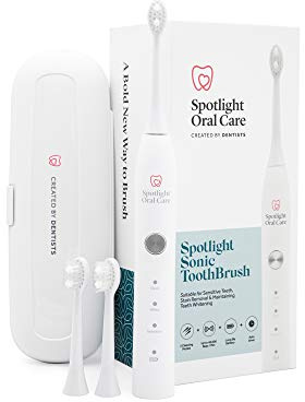 Spotlight Oral Care Sonic Toothbrush | Gentle & Effective Electric Toothbrush | 2-Minute Self Timer | Long Lasting Battery | 3 Speed Settings | Up to 48000 Reps/Min