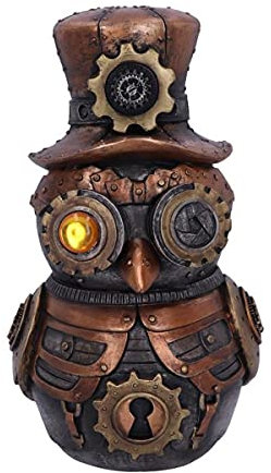 Nemesis Now Hootle D5413T1 Figurine de Chouette Steampunk avec Chapeau Haut-de-Forme Bronze 22,7 cm