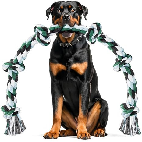 Ycozy XXL Hundespielzeug Unzerstörbar 100 cm Hundespielzeug aus Seil mit 6 Knoten Zahngesundheit und Zahnreinigung Arten für Mittelgroße Große Hunde und Aggressive Kauer