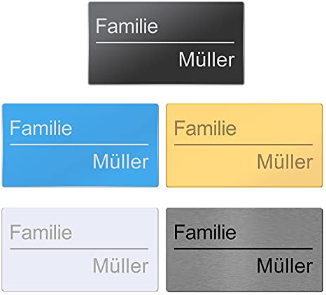 CGFN Rivestimento per porta in acciaio inox, con logo della cassetta delle lettere con nome, Bürologo, campanello autoadesivo, 8 x 4 cm