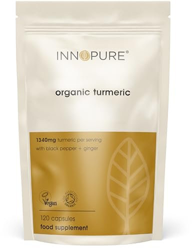 INNOPURE Organic Turmeric with Black Pepper & Ginger - 120 Capsules - No Fillers or Binders, High Strength - Soil Association and Vegan Certified, UK Made