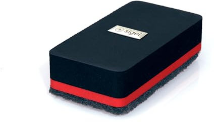SIGEL BA187 Board-Eraser, Tafellöscher magnetisch, zur Reinigung von Glas-Magnettafeln und Whiteboards, 9x4,5cm