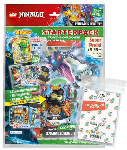 Bundle mit Blue Ocean - Lego Ninjago 7 Next Level Trading Cards - 1 Starter + Exklusive Collect-it Hüllen