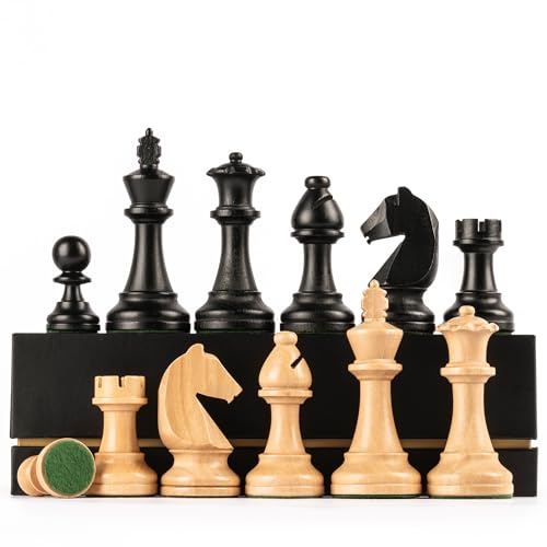 A&A Tournament Chess Set / 50x50cm Folding Silicone Chess Board / 9.75 King Height Plastic Quadruple Weighted Classic Staunton Pieces