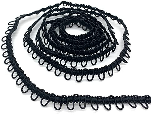 DHER 4.5 Meter Elastische Knopfloch Gestrickt Elastisches schlaufenband | Knopfloch-Seil-Damenkragen-elastische Schnalle, knopflochband elastische Knopflochdekoration aus Spitze elastisches Knopfloch
