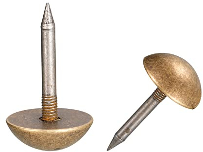 sourcing map 10Stk Polsternägel 5/8 Messing Möbelstifte Nägel Dekorativ Daumen Tack Druck Stifte für Möbel DIY Dekorativ Bronze