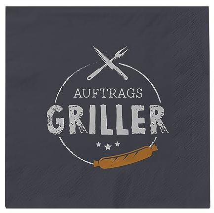 Grafik Werkstatt Servietten mit Spruch groß | 20 Stück | 16,5 x 16,5 cm | bunt | Auftragsgriller
