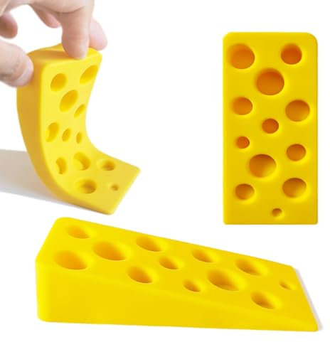 Kreativer Silikon-Käse-Türstopper 3er Pack, Türstopper Bodenkeil, um die Tür in beide Richtungen zu öffnen, für Klassenzimmer, Büro, Haus, einzigartiger Türstopper Türkeil für den Boden der Tür