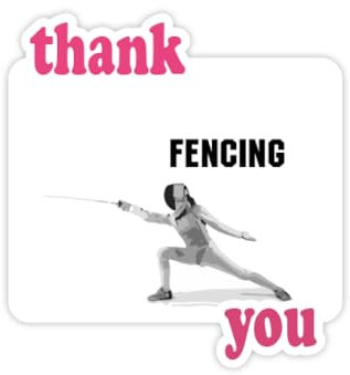 Ancient Sport Fechten Art Deco Fashion Thank You Aufkleber Zitat Grateful