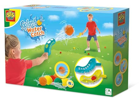 SES Creative Splash Wasserbälle Fangspiel | Outdoor Spiele | Made in Holland | für Kinder ab 3 Jahren | Diverse Farben | 12 Splash-Wasserbälle | 02304