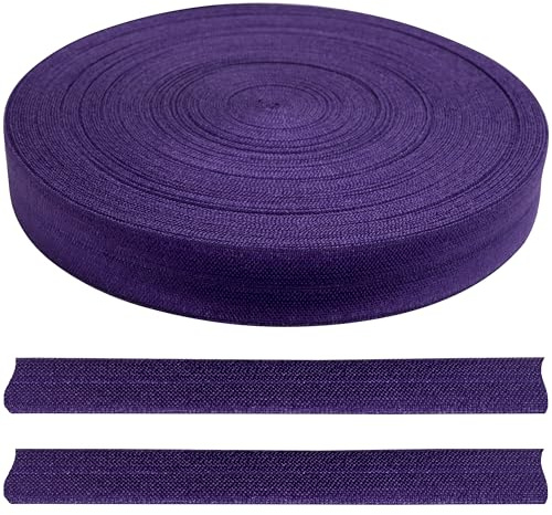 AERZETIX - C70267 - Gummiband Rolle - Schrägband 18 m - breite 20 mm - Farbe lila - aus Polyester und elasthan - konfektion, kurzwaren, schneiderei, Kleidung, Stoff, Handwerk