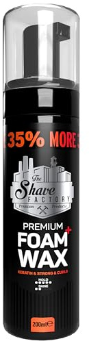 THE SHAVE FACTORY Premium Schaumwachs – 200ml – Keratin-angereicherter Styling-Schaum für Lockiges Haar – Definiert & Stärkt Locken mit Langanhaltendem Halt, Weicher Textur & Glanz