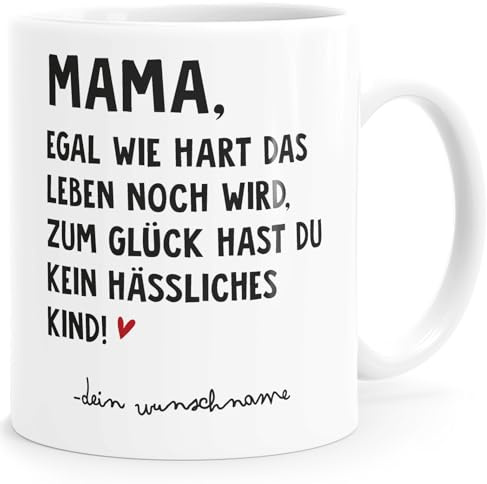 MoonWorks® Kaffee-Tasse - Mama Egal wie hart das Leben wird Mamatag Muttertag Geschenk Weiss standard