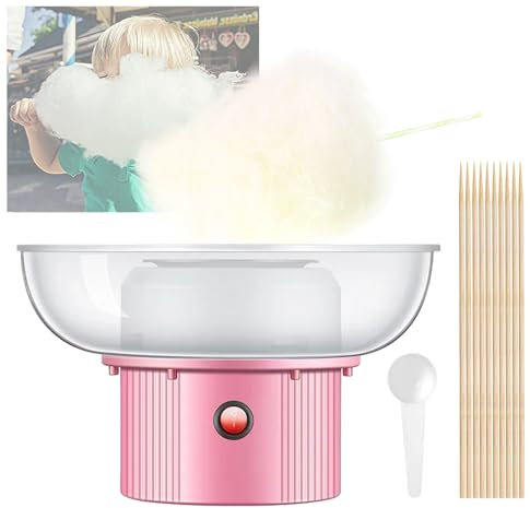 Electric Cotton Candy Maker, Portable Snacks Treat Maker, Make Sweets Quickly/Easy To Clean, Made with Soft/Hard Candy, Kitchen Diy For Home Family Kids,Pink