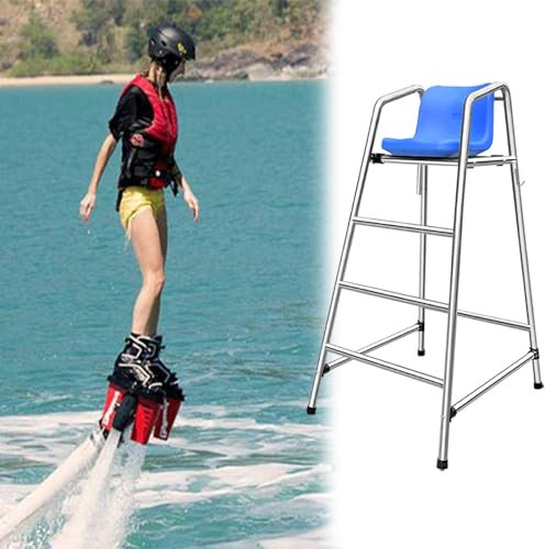 Sedia da bagnino per piscina Sedie da mare per piscine, Sedia a sdraio con sgabello per esterni per il giardino del lago e della spiaggia, Sgabello a scaletta per padiglione per la Guardia Costiera(Si