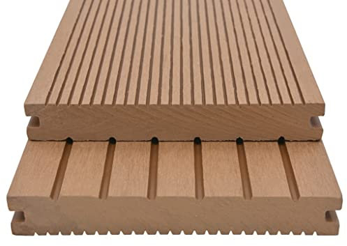 Kangmusi WPC Massive Terrassendielen mit Zubehör 15 m² 4 m Teak, 275702