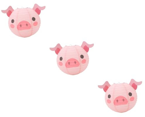 ibasenice 3stücke Tierische Papierlaterne Für Charmante Dekoration Für Kindergarten Feste Und Geburtstagsfeiern Kunterbunter Handlampe Mit Tiermotiven Schwein Für Kreative