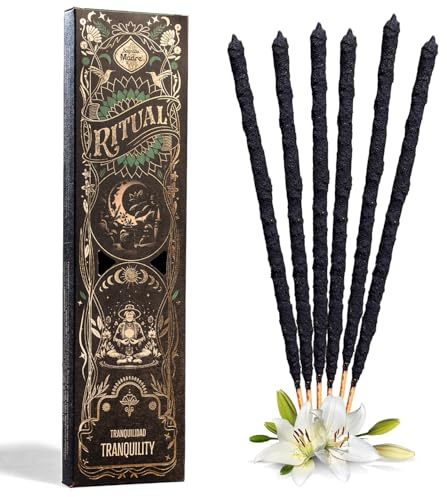 Ritual - Tranquility Incense Sticks, Creates a Serene Atmosphere, 6 Sticks, 9 Inches Each, Natural Incense with Aromatic Concentrated Oil, Charcoal, Natural Binder & Salt - 1 Hour Burn Time