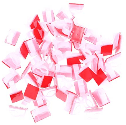 Hoement 100St Linie fixiert Kabelhalter Kabeldrahtklemmen Drahtklammern Kabel Halter Schreibtisch-Drahthalter USB-Kabel Kabelclip Drahtseilhalter strapazierfähiger Drahthalter Plastik Weiß