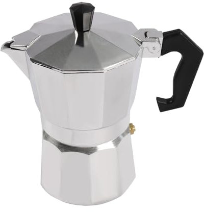 Queeucaer Espresso Maker Kaffee 3 Tassen Urne Espressokocher & Mokkakannen Heizplatte Elektrische Mini Single Hot Plate Espresso Herd 500W 6/3 Tassen (Espresso Maker mit Heizplatte)