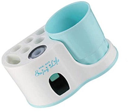 minkissy Toothpaste Squeezer Toothbrush Holder Wall-mounted Storage Rack Bathroom Accessory for Family