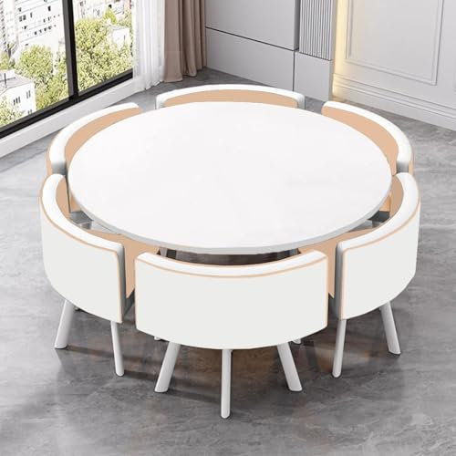 Modernes Esstisch-Set mit 6 Stühlen für Küche und Büro, einfache Montage, Desktop-Konferenztisch und Stuhl-Set