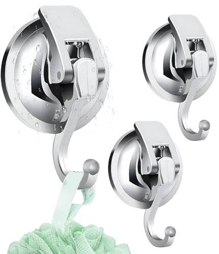 3 Piezas Ganchos Adhesivos para Pared, Colgadores Adhesivos Resistentes | Gancho Ventosa, Colgador Pared para Cocina, Baño, Caravana, Oficina y Habitación, etc.(3 Ganchos Adhesivos Circulares)