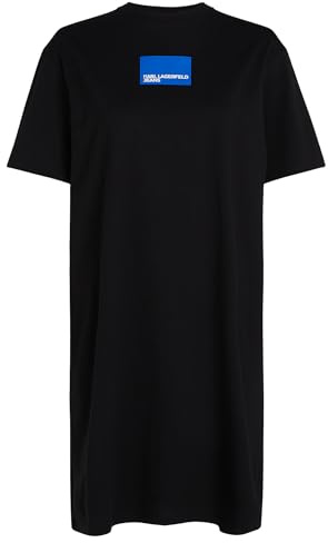 Karl Lagerfeld Jeans Donna Regular Short Sleeve T-Shirt Dress Black L