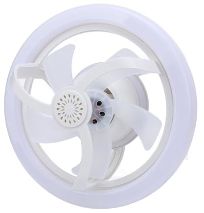 Jectse LED Fan Light with E27 Installation, 16 RGB Colors, 3 Light Modes, Strong Airflow, Quiet 6 Inch LED Light Source, Remote Control, Ideal for Various Spaces, 85-256V Voltage