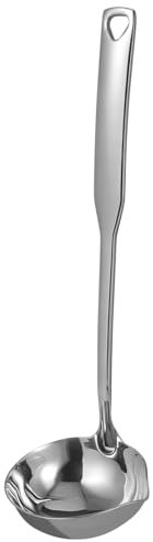 LIFKOME Cuillère À Soupe Profonde Louche À Sauce À Long Manche Ustensile De Service En Acier Inoxydable Avec Bec Verseur Et Trou Suspendre