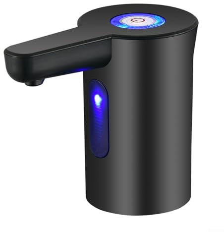 Water Dispenser, Electric Rechargable Water Tap Pump for 2-5 Gallon Bottles Jugs and Carafes, USB Charging Automatic Drinking Water Dispenser(Black)