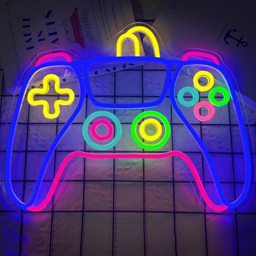 Game LED Neon Licht Dimmbar Gaming Neon Schild für Wanddekoration | USB Betrieben Spiel Leuchtreklame Wanddekoration für Gamerzimmer Geschenk für Gamer