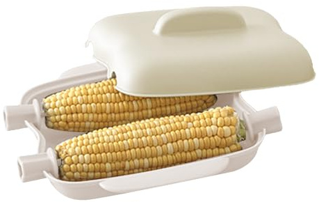 Corn en el microondas Plato al vapor - compacto en cocina de, cuenco de callos resistentes al calor | Calentador de comida en tapa con mango de mango, bandeja de cuerno
